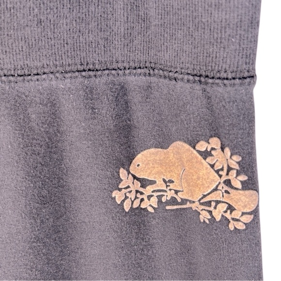 Roots Black fleece leggings | size medium - Picture 2 of 8